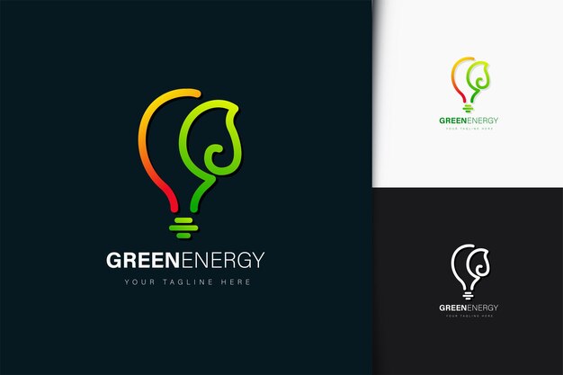 Green energy logo design with gradient