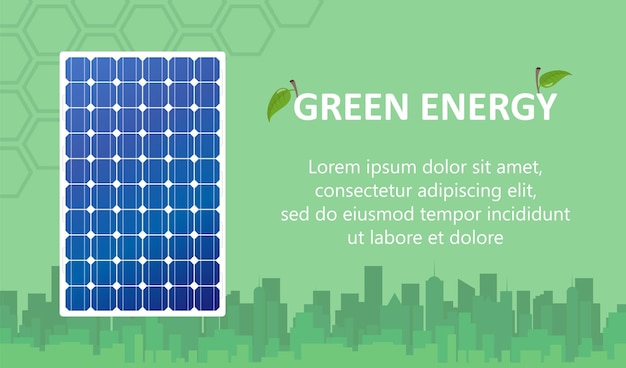 Green Energy Solar panel on white, alternative electricity source