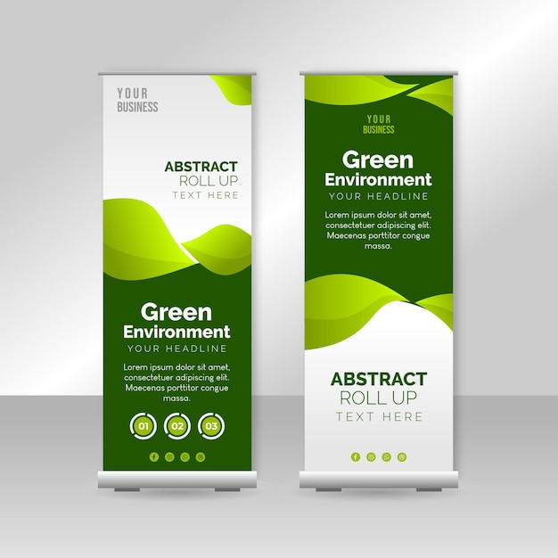 green environment roll up banner template