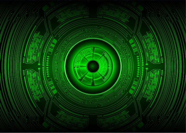 Green eye cyber circuit future technology concept background