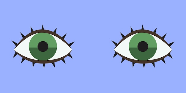 Green eyes in flat style