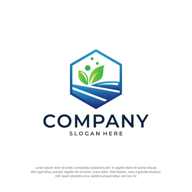 green farmer logo land premium vector