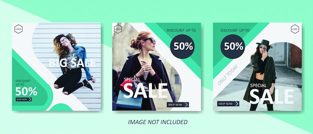 green fashion sale banner template