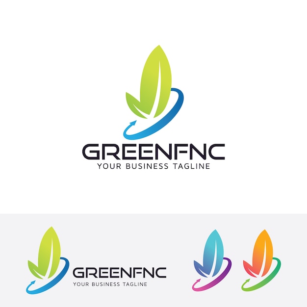 Green finance vector logo template