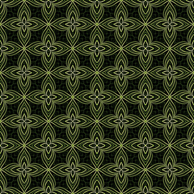 Green floral and leaf ikat fabric ethnic illustration pattern backgrouind abstract decoration fashion botanical design