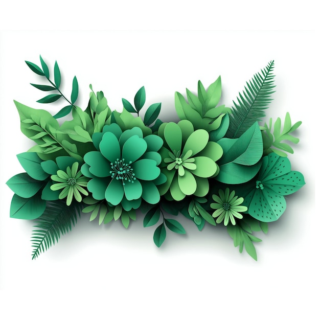 Green Flower Background illustration Floral vector