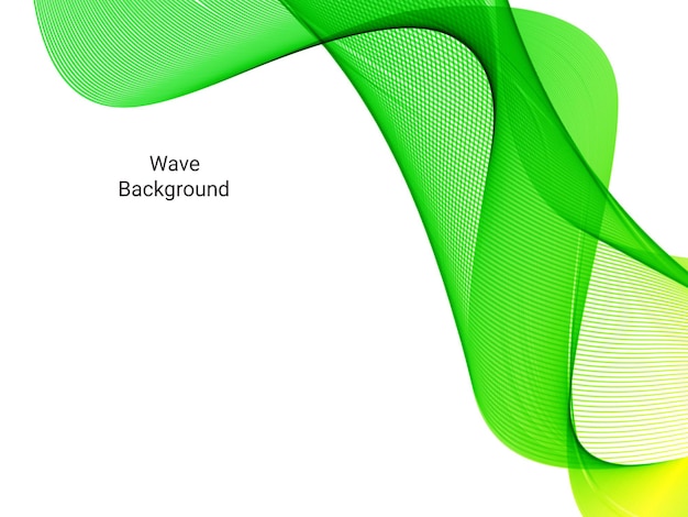 Green flowing stylish wave in white background illustration pattern vector