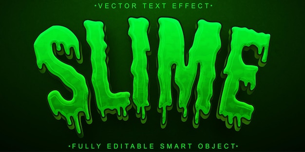 Vector green fluid slime vector fully editable smart object text effect