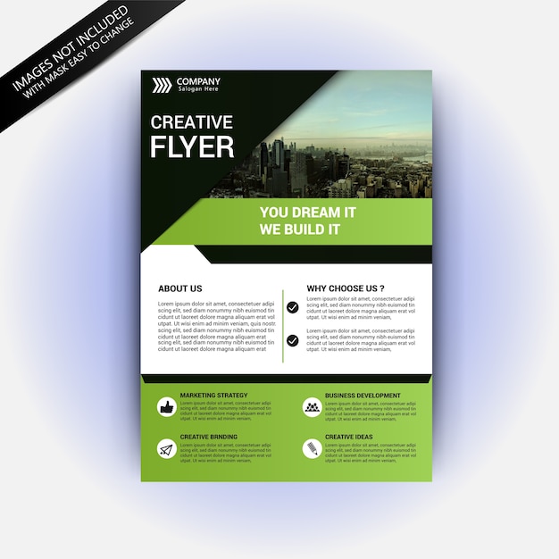 Green flyer design Template