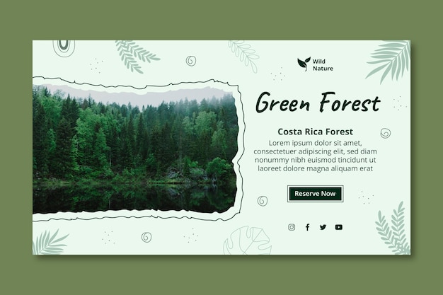 Green forest banner template