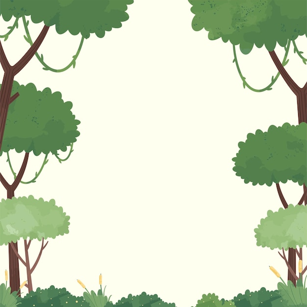 Vector green forest tree vector illustration