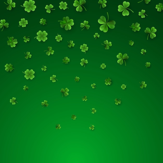 Green Four and Tree Leaf Clovers isolated on green