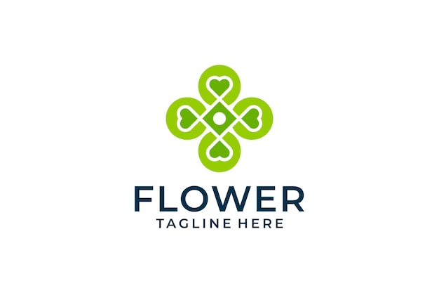 Green garden flower logo design