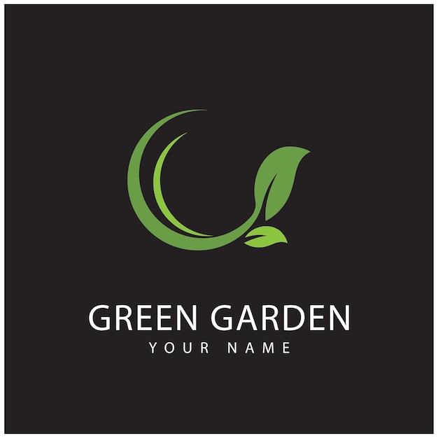 Green garden logo vector and symbol