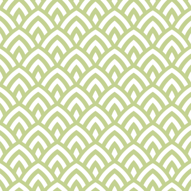 Green geometric scallops seamless pattern