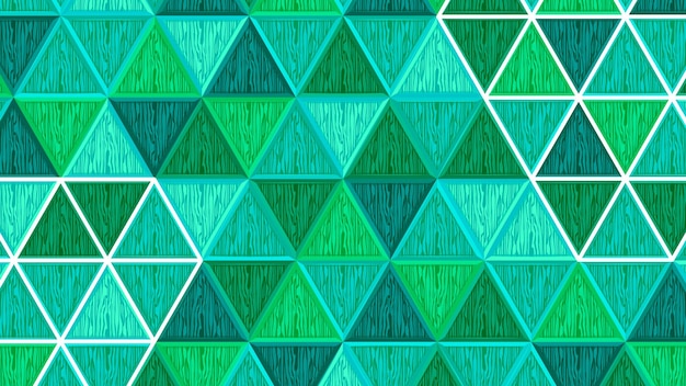 Green Geometric Triangular Wooden Background