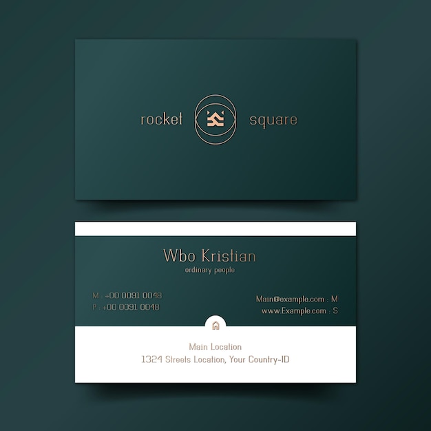 Green Gold Luxury Business Cards Template