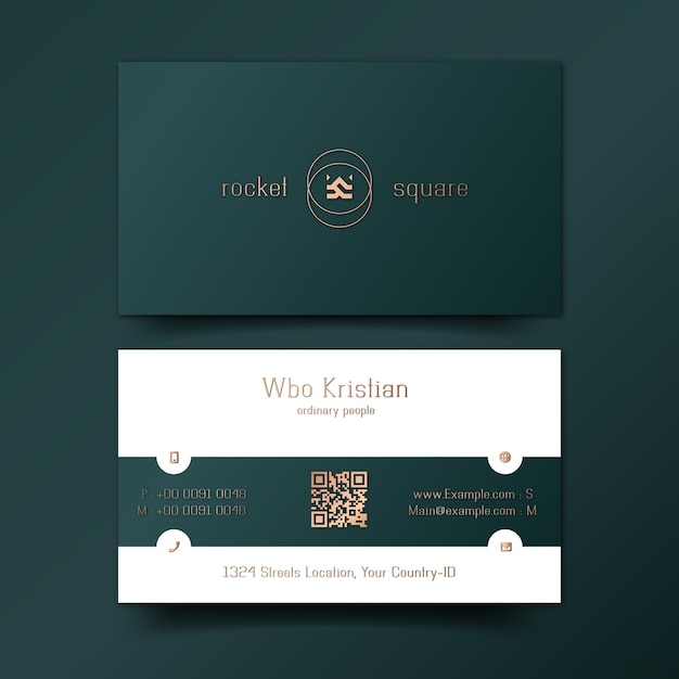 Green Gold Luxury Business Cards Template