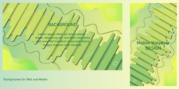 Green gradient abstract background pack for web and mobile wallpapers