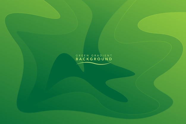 Vector green gradient background wavy and flow shadow design