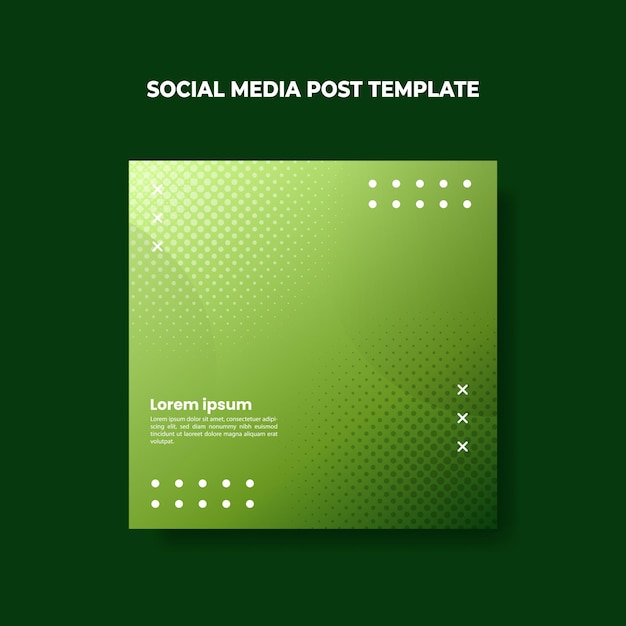 Green gradient modern social media post template