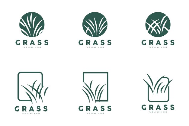 Green Grass Logo Design Farm Landscape Illustration Nature Design