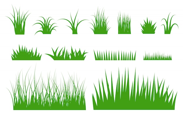 Vector green grass set.