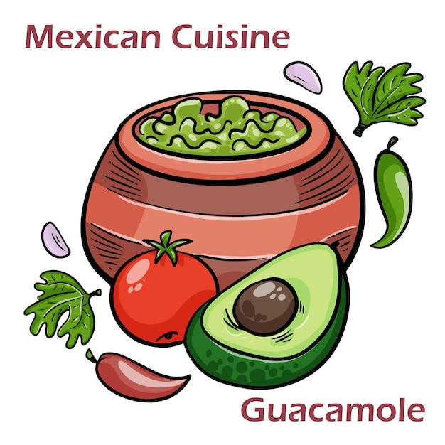 Green guacamole with ingredients avocado lime and nachos  white background Traditional mexican food