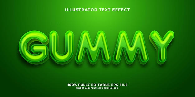 Green Gummy Editable 3D Text Effect