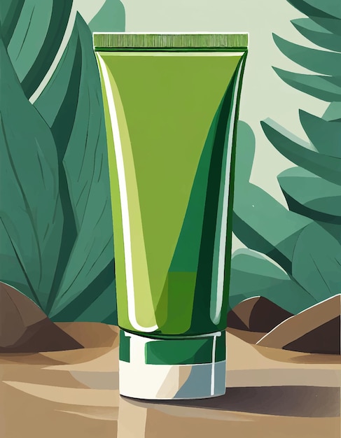 Green hand cream tube mockup