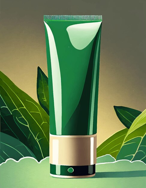 Green hand cream tube mockup