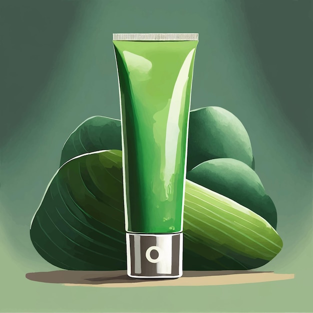 Green hand cream tube mockup