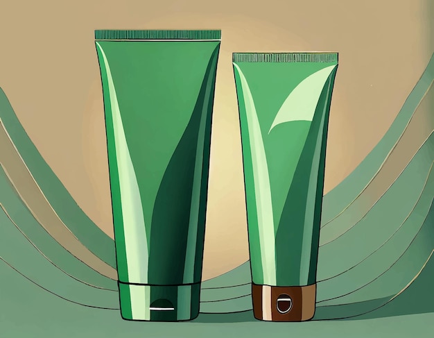 Green hand cream tube mockup