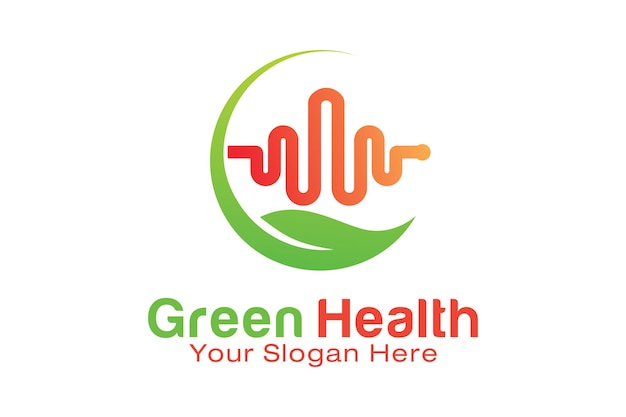 Vector green health logo design template