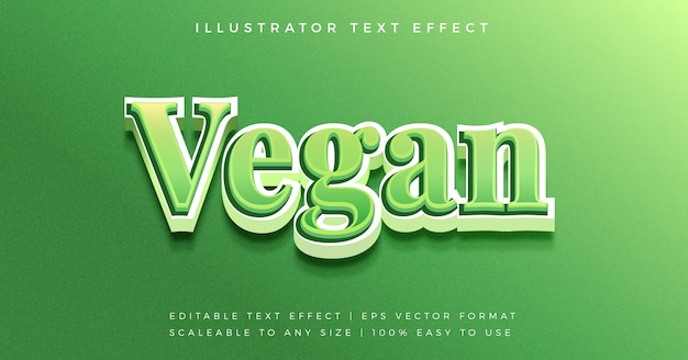 Green Healthy Vegan 3D Text Style Font Effect