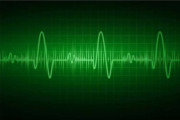 Green Heart pulse monitor with signal. Heart beat. icon. ekg