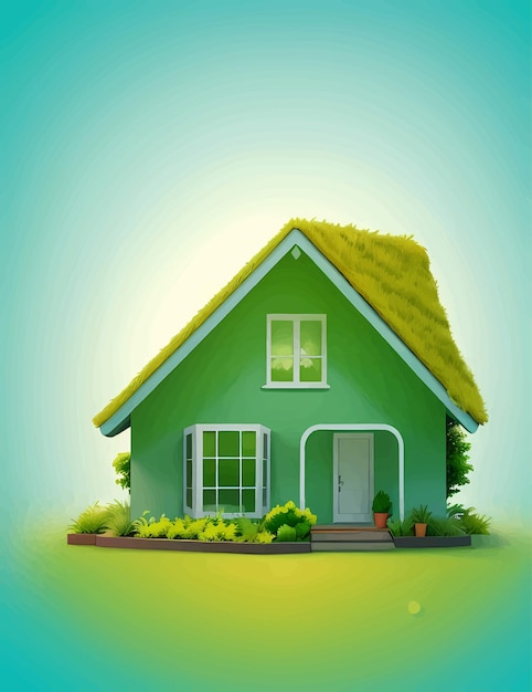 Green home In Natural Background