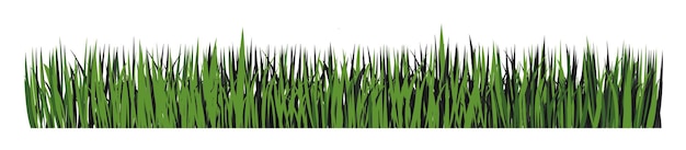 Green horizontal banner of grass silhouette Vector