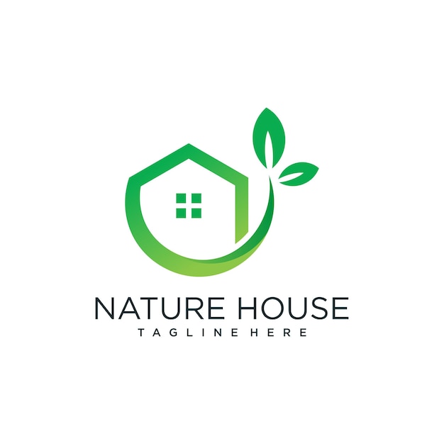 Green house logo design concept with simple and unique style Premium Vector