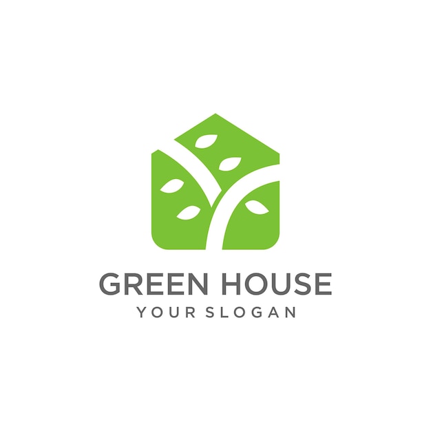 Green house logo design modern concept