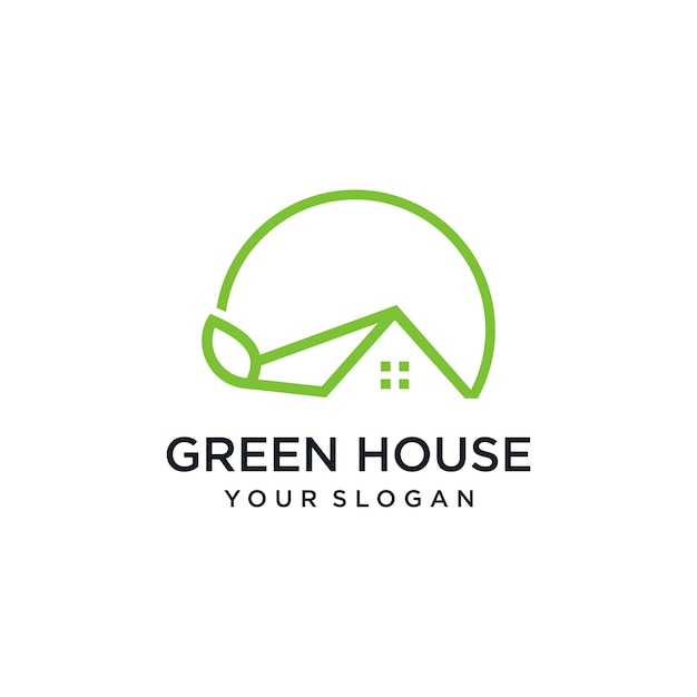 Green house logo design modern concept