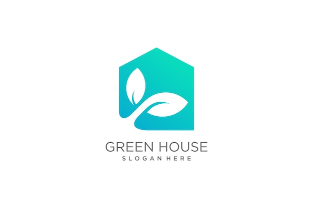 Green house logo illustration modern creative unique