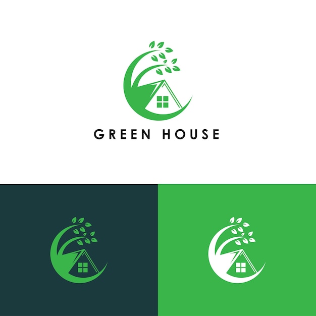 Green house logo template