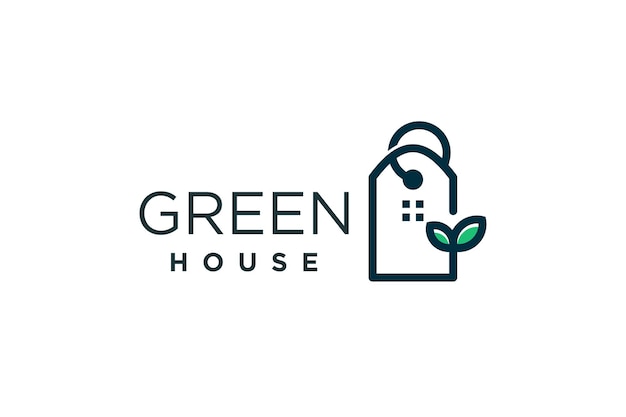 Green house logo vector with modern simple concept