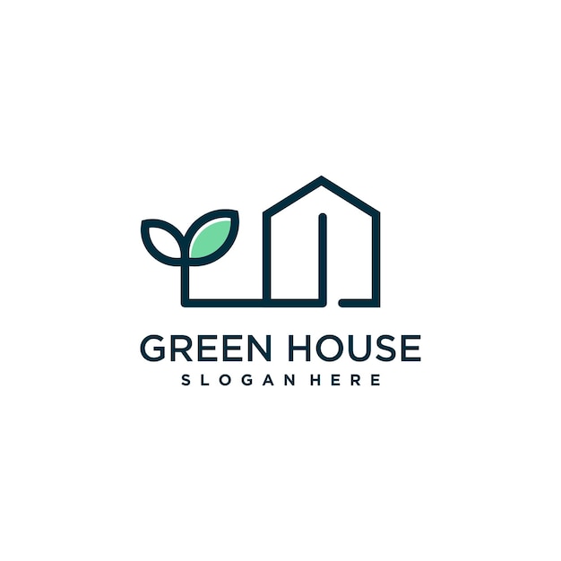 Green house logo vector with modern simple concept