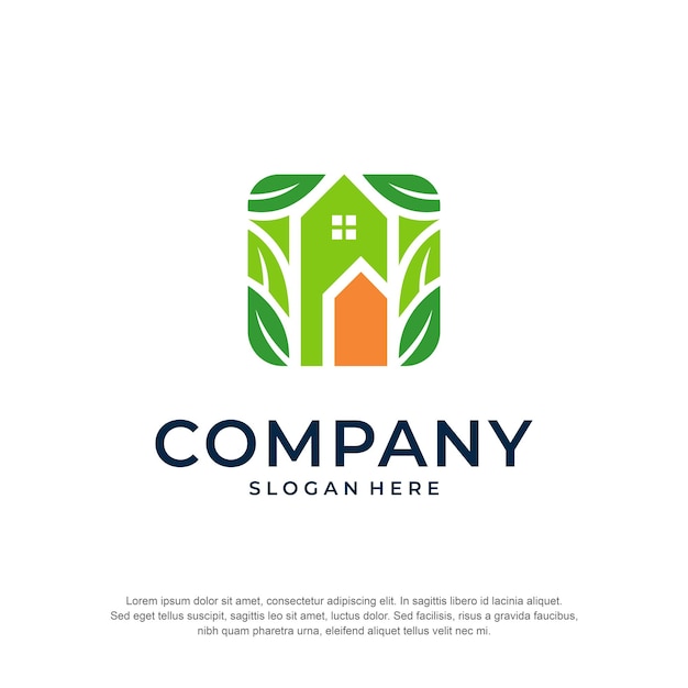 Green house logo vintage concept premium vector