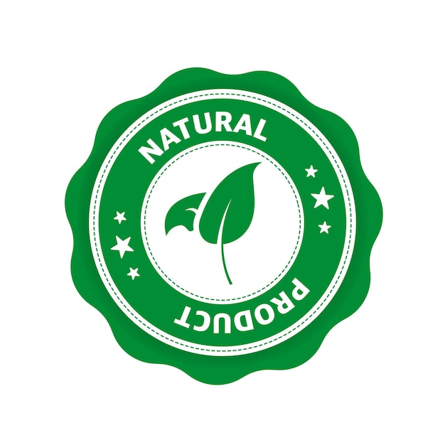 Vector green icon logo icon label organic bio eco symbol natural product vegetarian healthy food