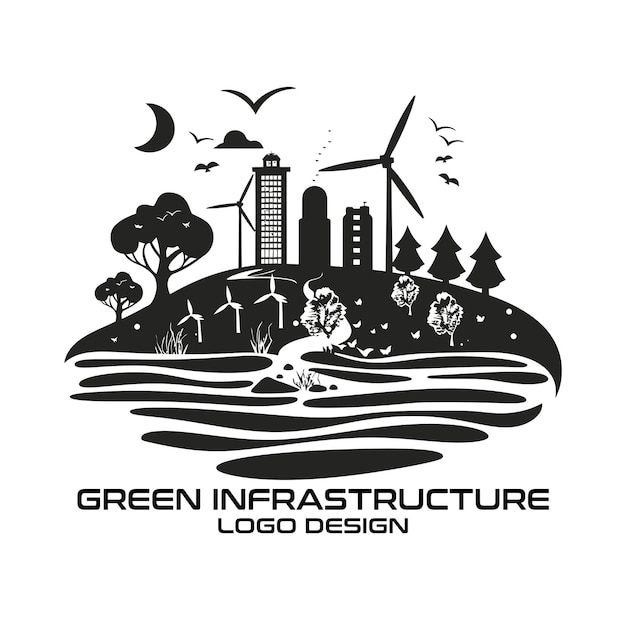 Green Infrastructure Vector Logo Design