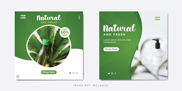 Green Instagram Banner Social Media Post free vector