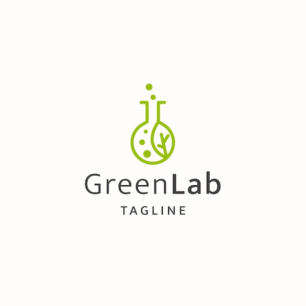 Green lab logo icon design template flat vector